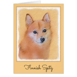 Fins Spitz-schilderij - Cute Original Dog Art