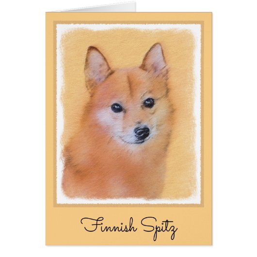 Fins Spitz-schilderij - Cute Original Dog Art (Voorkant)