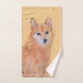 Fins Spitz-schilderij - Cute Original Dog Art Bad Handdoek (Handdoek)
