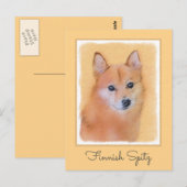 Fins Spitz-schilderij - Cute Original Dog Art Briefkaart (Voorkant / Achterkant)
