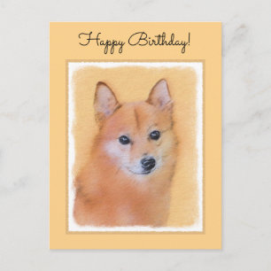 Fins Spitz-schilderij - Cute Original Dog Art Briefkaart