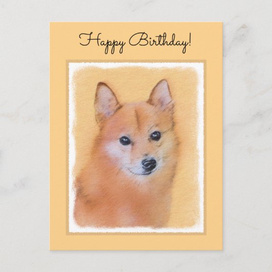 Fins Spitz-schilderij - Cute Original Dog Art Briefkaart (Voorkant)