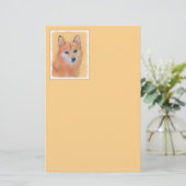 Fins Spitz-schilderij - Cute Original Dog Art Briefpapier (Staand voorkant)