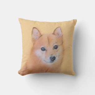 Fins Spitz-schilderij - Cute Original Dog Art Buitenkussen