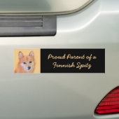 Fins Spitz-schilderij - Cute Original Dog Art Bumpersticker (Op auto)