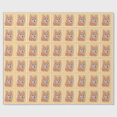 Fins Spitz-schilderij - Cute Original Dog Art Cadeaupapier (Vlak)