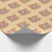 Fins Spitz-schilderij - Cute Original Dog Art Cadeaupapier (Hoek)