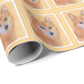 Fins Spitz-schilderij - Cute Original Dog Art Cadeaupapier (Rol Hoek)
