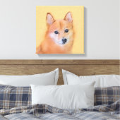 Fins Spitz-schilderij - Cute Original Dog Art Canvas Afdruk (Insitu (Slaapkamer))