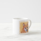 Fins Spitz-schilderij - Cute Original Dog Art Espresso Kop (Voorkant rechts)