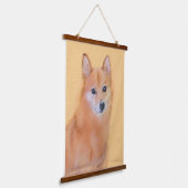 Fins Spitz-schilderij - Cute Original Dog Art Hangend Wandkleed (Gebogen)