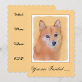 Fins Spitz-schilderij - Cute Original Dog Art Kaart (Voorkant / Achterkant)