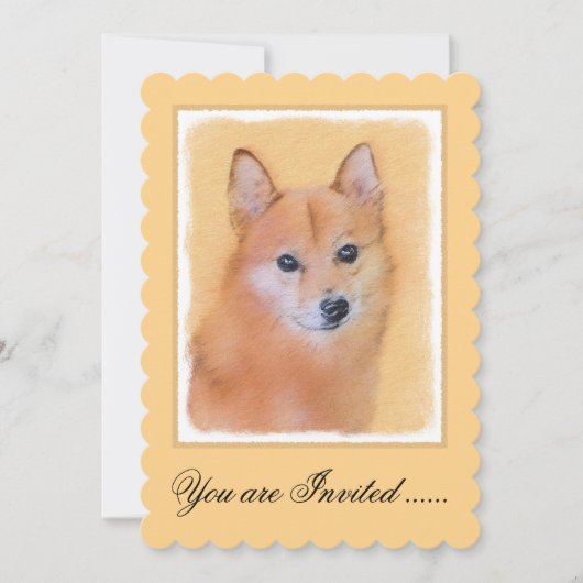 Fins Spitz-schilderij - Cute Original Dog Art Kaart (Voorkant)