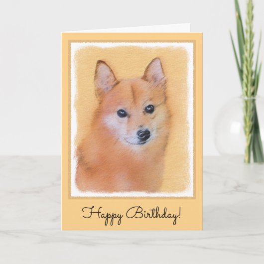 Fins Spitz-schilderij - Cute Original Dog Art Kaart (Voorkant)
