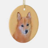 Fins Spitz-schilderij - Cute Original Dog Art Keramisch Ornament (Rechts)
