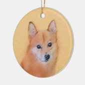 Fins Spitz-schilderij - Cute Original Dog Art Keramisch Ornament (Links)