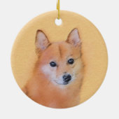 Fins Spitz-schilderij - Cute Original Dog Art Keramisch Ornament (Achterkant)
