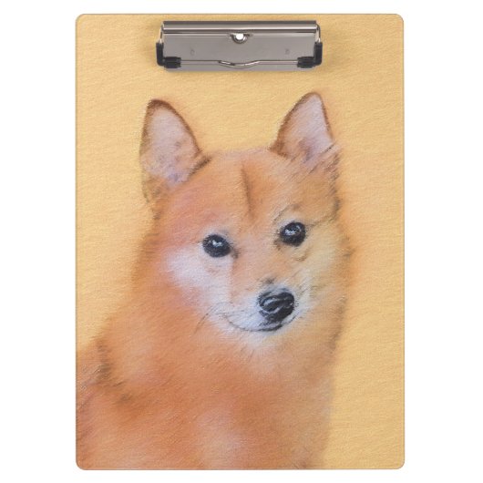 Fins Spitz-schilderij - Cute Original Dog Art Klembord (Voorkant)