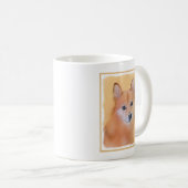 Fins Spitz-schilderij - Cute Original Dog Art Koffiemok (Voorkant rechts)