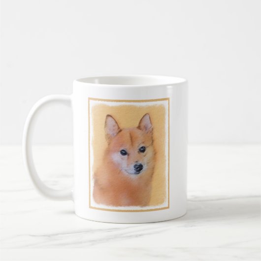 Fins Spitz-schilderij - Cute Original Dog Art Koffiemok (Links)