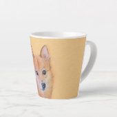 Fins Spitz-schilderij - Cute Original Dog Art Latte Mok (Rechterhoek)