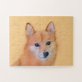 Fins Spitz-schilderij - Cute Original Dog Art Legpuzzel (Horizontaal)