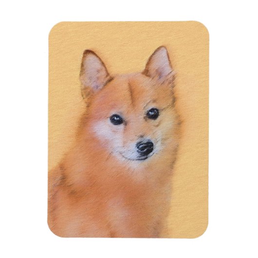 Fins Spitz-schilderij - Cute Original Dog Art Magneet (Verticaal)