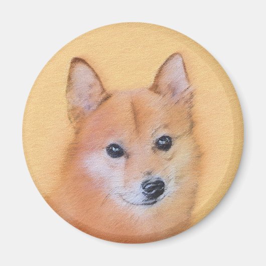 Fins Spitz-schilderij - Cute Original Dog Art Magneet (Voorkant)