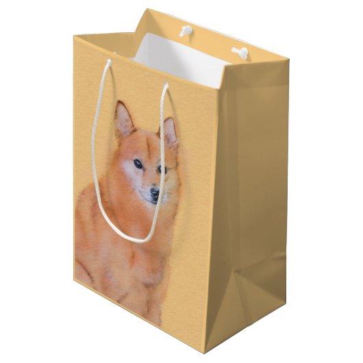 Fins Spitz-schilderij - Cute Original Dog Art Medium Cadeauzakje (Voorkant Gekanteld)