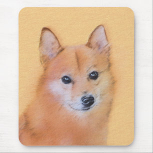 Fins Spitz-schilderij - Cute Original Dog Art Muismat