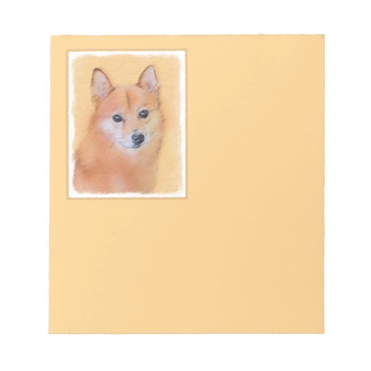 Fins Spitz-schilderij - Cute Original Dog Art Notitieblok (Voorkant)