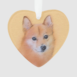 Fins Spitz-schilderij - Cute Original Dog Art Ornament