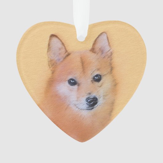 Fins Spitz-schilderij - Cute Original Dog Art Ornament (voorkant)