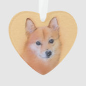 Fins Spitz-schilderij - Cute Original Dog Art Ornament (achterkant)