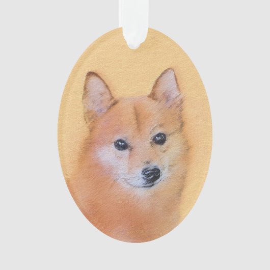 Fins Spitz-schilderij - Cute Original Dog Art Ornament (voorkant)