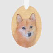 Fins Spitz-schilderij - Cute Original Dog Art Ornament (achterkant)