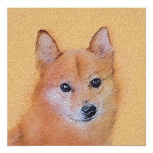 Fins Spitz-schilderij - Cute Original Dog Art Perfect Poster (Voorkant)