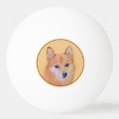 Fins Spitz-schilderij - Cute Original Dog Art Pingpongbal (Achterkant)