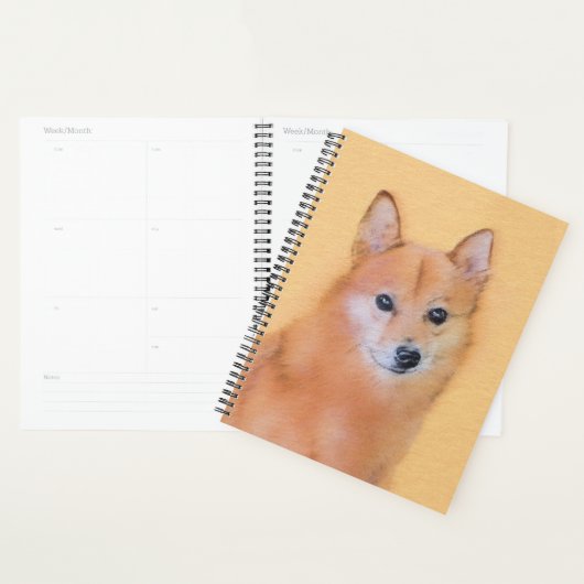Fins Spitz-schilderij - Cute Original Dog Art Planner (Display)