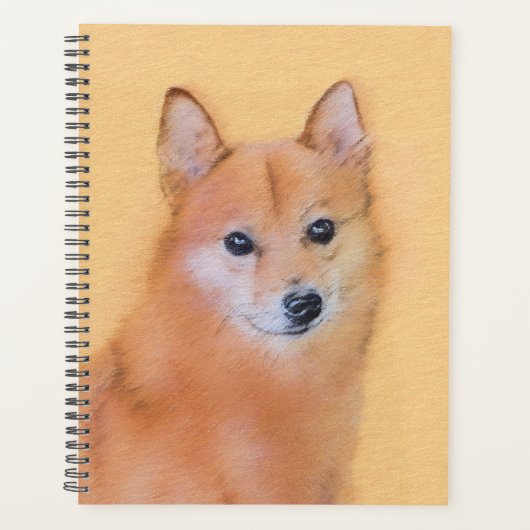 Fins Spitz-schilderij - Cute Original Dog Art Planner (Voorkant)