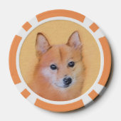 Fins Spitz-schilderij - Cute Original Dog Art Poker Chips (Achterkant)