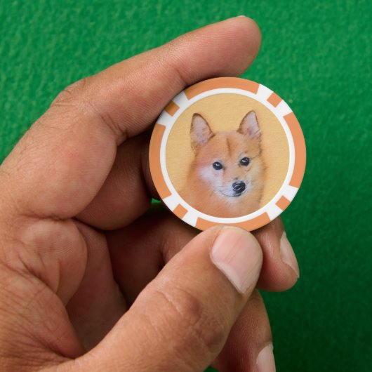Fins Spitz-schilderij - Cute Original Dog Art Poker Chips (Hand)