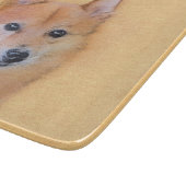 Fins Spitz-schilderij - Cute Original Dog Art Snijplank (Hoek)
