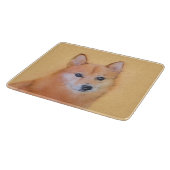 Fins Spitz-schilderij - Cute Original Dog Art Snijplank (Hoek)