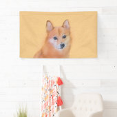 Fins Spitz-schilderij - Cute Original Dog Art Spandoek (Insitu)