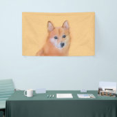 Fins Spitz-schilderij - Cute Original Dog Art Spandoek (Beurs)