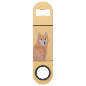 Fins Spitz-schilderij - Cute Original Dog Art Speed Flessenopener (Achterkant)