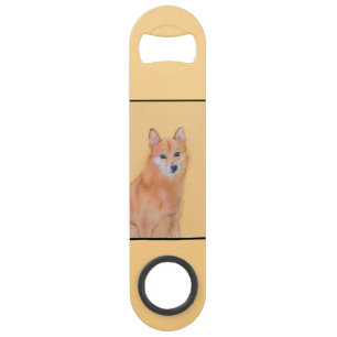 Fins Spitz-schilderij - Cute Original Dog Art Speed Flessenopener