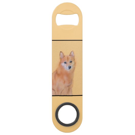 Fins Spitz-schilderij - Cute Original Dog Art Speed Flessenopener (Voorkant)