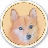 Fins Spitz-schilderij - Cute Original Dog Art Sticker (Voorkant)